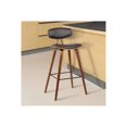 thumbnail image 3 of Wooden Frame Leatherette Counter Stool with Flared Legs, Brown- Saltoro Sherpi, 3 of 8