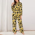thumbnail image 2 of Yiaed mouse live in cheese home Print Pajamas Women's Long Sleeve Sleepwear Soft Button Down Loungewear Pjs Lounge Set Nightwear Womens Pajama Pants-Medium, 2 of 7