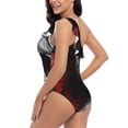 thumbnail image 4 of Honeii Cool Black And White Dragon for women's one-piece swimsuit featuring a chic one-shoulder design experience elegance and style in the water-Medium, 4 of 6
