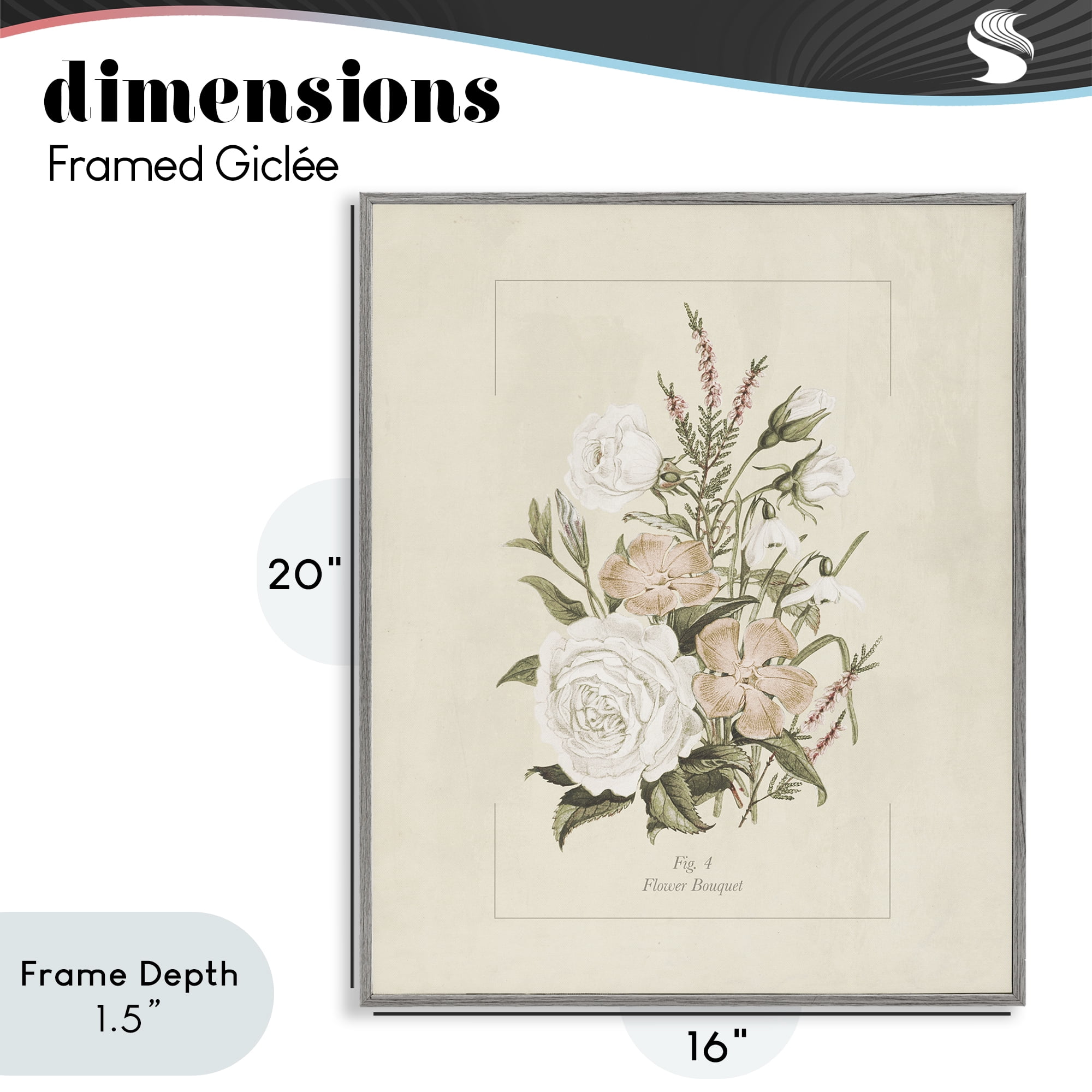 Stupell Industries Neutral & Soft Bouquet Study Gray Framed Giclee Art, design by Dan Meneely