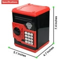 thumbnail image 4 of HUSAN Piggy Banks for Kids, Electronic Password Money Banks ATM Banks Box Coin Bank for Children Boys and Girls (Black/Red), 4 of 6