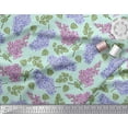 thumbnail image 3 of Soimoi Green Cotton Voile Fabric Leaves & Lily Floral Fabric Prints By Yard 42 Inch Wide, 3 of 3