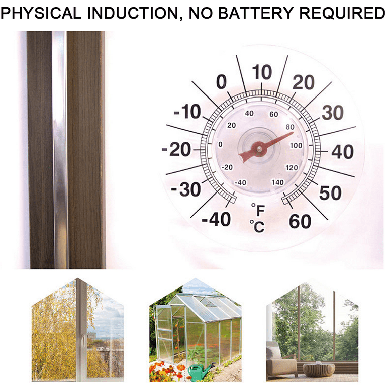 Indoor Outdoor Thermometer, Large Number Wall Mounted Sun