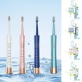 thumbnail image 1 of Cepillo de dientes eléctrico para adultos con 6 cabezas de cepillo, 5 modos, 32000-42000 VPM, recargable, impermeable IPX7 - Verde, Rosa, Azul, Blanco, 1 of 8