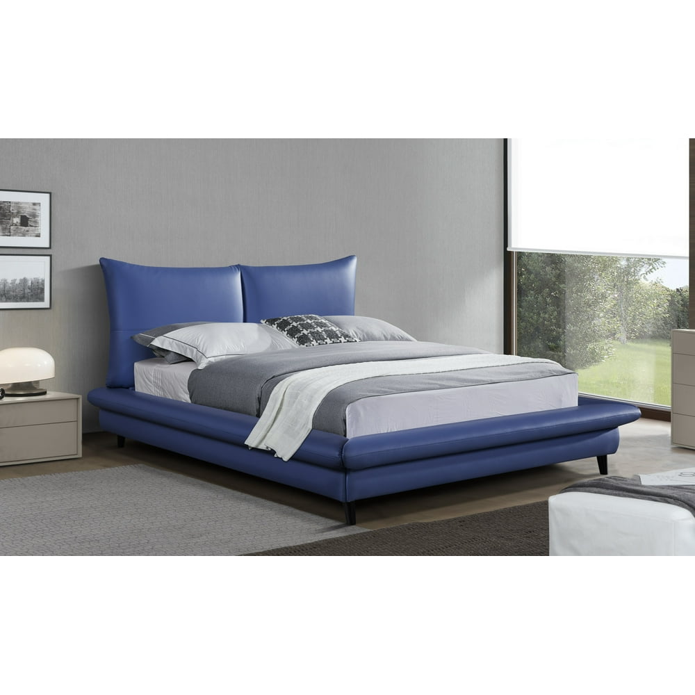 Greatime B2403 Modern Platform Bed, Queen, Blue