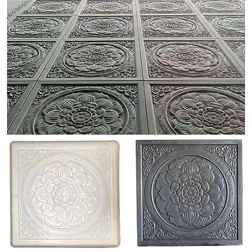 2 pcs Concrete molds for Walkways DIY Plastic Square Concrete Stamps Flagstone Casting Concrete Paver Molds Garden Paths Stone Patio Pavers for Garden (15.7 * 15.7 * 1.4 inches, B, 2)