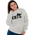thumbnail image 4 of Cats Kittycat Feline Lovers Cool Cute Unisex Plus Fleece Graphic Sweatshirt Brisco Brands 3X, 4 of 5
