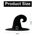 thumbnail image 2 of 1 sombrero de bruja con cuerno curvo para adultos, vestido de fiesta, sombrero de cuerno curvo de terciopelo dorado, sombrero de bruja elfo, 2 of 5