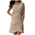 thumbnail image 2 of Tiered Chiffon Dresses for Women Summer Casual Sleeveless Scoop Neck Flowy Midi Dress Dresses, 2 of 5