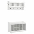 thumbnail image 1 of Pemberly Row 40W Shoe Bench With Shelves and Wall Mounted Coat Rack in White Ash, 1 of 7