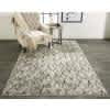 thumbnail image 2 of Kiba Contemporary Distressed Rug, Ivory/Charcoal, 5ft - 3in x 7ft - 6in Area Rug, 2 of 7