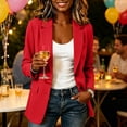 thumbnail image 6 of DYTTDG Women's Open Front Blazer Jacket | Long Sleeve Notch Lapel Loose Casual Workwear Outerwear, Lightweight Blazer, 6 of 7