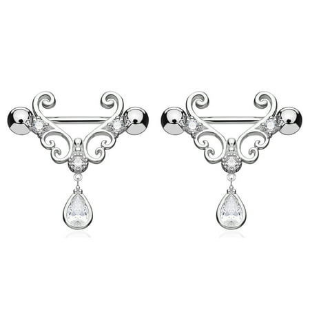 

Jygee Nipples Ring Trendy Fake Piercings Convenient Body Ornament Durable Decorative Accessories Pedant Jewelries for Dressing Silver