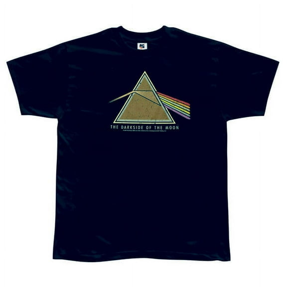 Pink Floyd Men's Dark Side Distressed Navy Blue Short Sleeve T Shirt