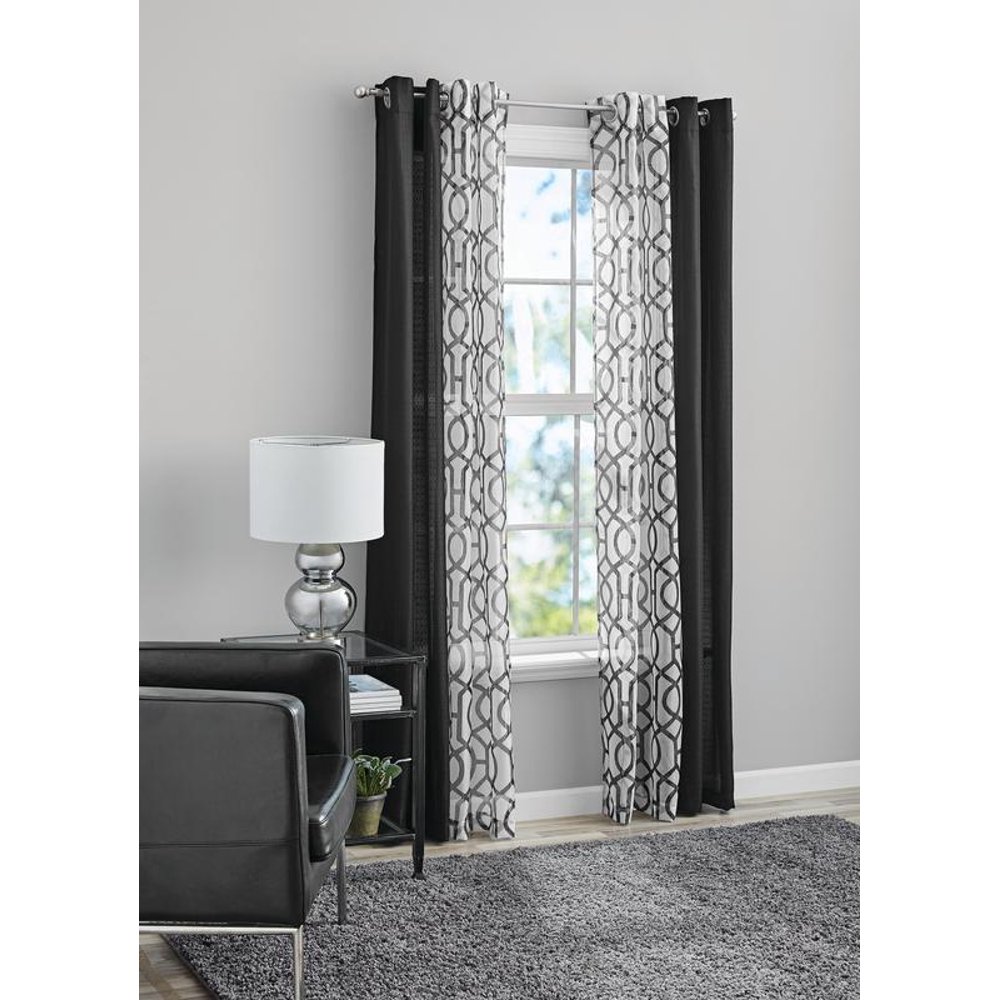 Mainstays Kingswood 4 Piece Room Darkening Curtain Set, 27.5" x 84