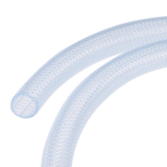 Unique Bargains 5/8' ID 6.6ft Transparent Braided Reinforced PVC Tubing High Pressure for Water Hose