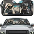 thumbnail image 2 of 3D Cool Pug Couple Dogs Car Auto Sunshades Windshield Heat Protection, Dog Pet Lover Sun Shades Univeral Fit Cars Suv Truck . Car Decor Gifts For Dog Mom Dog Dad, 2 of 6