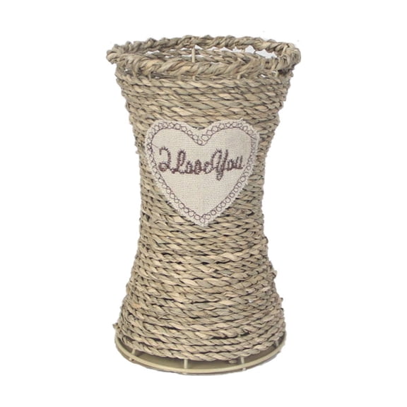 Wicker Planter Handwoven Decorative Basket for Succulents and Fresh Flowers, Rustic Storage Vase for Home Decor