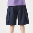 thumbnail image 6 of SJLDQY Boys Fashion Cargo Shorts Summer Lightweight Baggy Pants Solid Color Casual Loose Shorts for Boys, 6 of 7