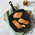 thumbnail image 3 of Ayesha Curry Preseasoned Cast Iron Induction Grill Pan with Helper Handle and Pour Spouts, 10 inch, Black, 3 of 4