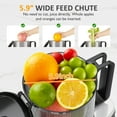 thumbnail image 3 of Sunvivi Slow Cold Press Juicer with 5.9" Wide Feed Chute - Masticating Juicer - Black, 3 of 9