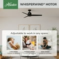 thumbnail image 3 of Hunter 52 inch Indoor Ceiling Fan No Light with Remote Control - Black Ceiling Fan without Light, Standard Mount, 3 Blades, For Bedroom, Living Room, or Kitchen - Malden 52606, Matte Black, 3 of 17