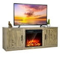 thumbnail image 1 of Costway 58" Fireplace TV Stand Entertainment Console W/ 18" Electric Fireplace Natural, 1 of 10