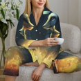 thumbnail image 6 of Uemuo Firefly Forest Fox Pattern Womens Pajama Sets,PJ Set for Women,Pajamas for Women Logo,Long Sleeve Pajama Set for Women,Soft Long Sleeve Top With Pants-Large, 6 of 9