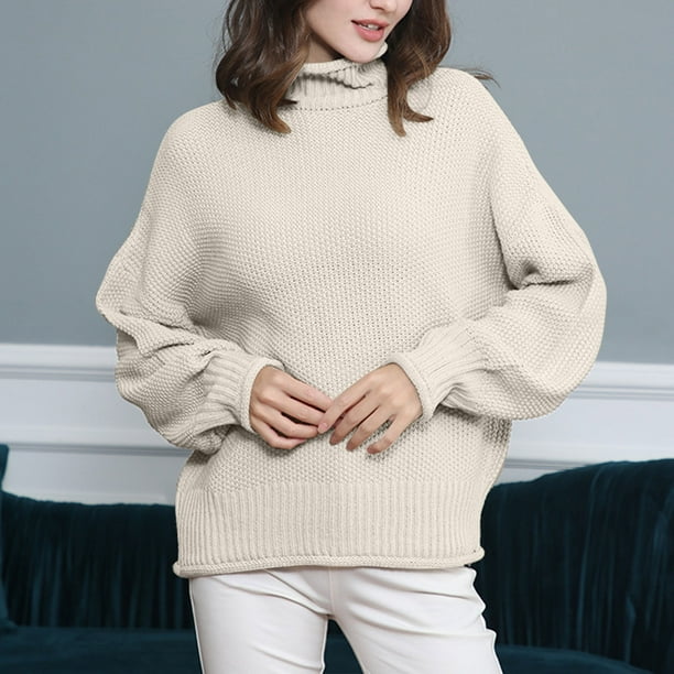 Puntoco Suéter De Las Mujeres De Cuello Alto De Manga Larga Suéter Casual Suéter Suéter Liquidación De Navidad Puntoco Puntoco-3266