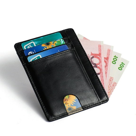 LULULION 1Pcs Men Fashion Slim Wallet Black RFID Blocking for Everyday Use