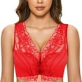 thumbnail image 2 of Gibobby Brasier sin varillas para mujer Sin sujetador de anillo de Ropa interior ultraligera que no deja marcas con tirantes fijos(Rojo,38/85C), 2 of 4