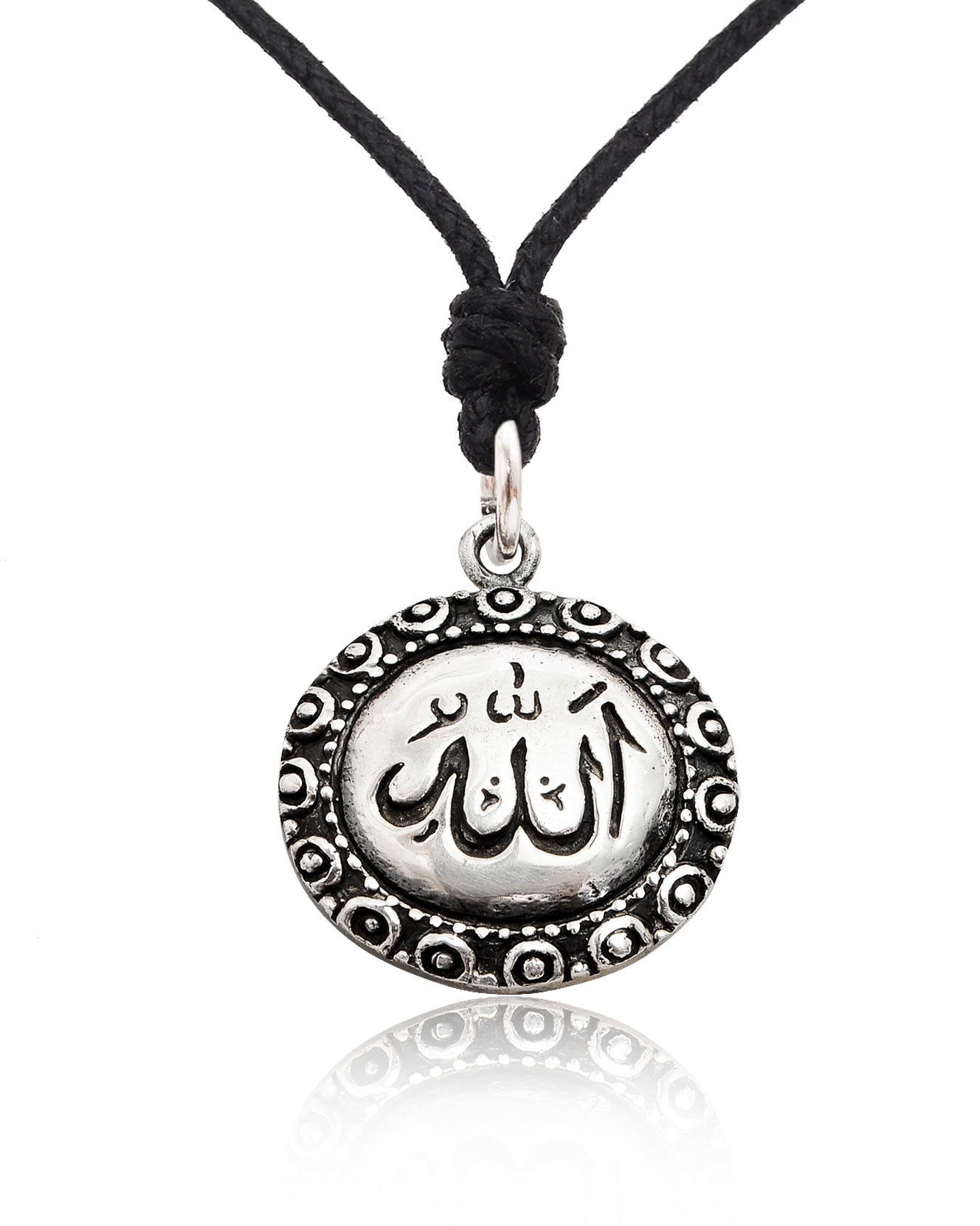 Islam Allah Muslim Quran Silver Pewter Charm Necklace Pendant Jewelry