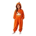 thumbnail image 2 of Kids Hooded Halloween Print Zip-Up Onesie with Pockets for Party and Home Wear 4-14 Years, 2 of 4