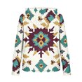 thumbnail image 4 of Hoodie Sweatshirt for Women Southwestern Tribal Geometric Print Graphic Long Sleeve Relaxed Fit Pullover with Drawstring Casual Daily Clothes Top, 4 of 5