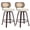 Beige + PU Leather + Foam-1, variant on Set of 2 26" Counter Height Bar Stools, 360° Swivel Rattan Cane Back Barstools with Upholstered PU Leather Seat, Walnut Wood Frame Counter Stools for Kitchen Island/Bar/Counter