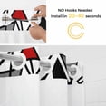thumbnail image 5 of Abstract Lines No Hook Shower Curtain with Snap in Liner Black Gray Red Triangle Geometric Modern Waterproof Bathroom Shower Curtain with See Through Top Window for Bathtub 54" x 78", 5 of 9