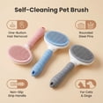 thumbnail image 5 of One-Click Self-Cleaning Pet Brush for Dogs & Cats, ABS Material Deshedding Grooming Comb with 60° Flexible Round Needles, Anti-Slip Handle for Long & Short Hair(pink), 5 of 9
