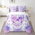 thumbnail image 2 of Homewish Abstract Gradient Skull Bedding Comforter Set 7-Piece for Female Men Women,Bohemian Chic Flowers King Bedding Sets,Starry Sky Ultra Soft Bed Sheets,Microfiber Bedroom Decor,Reversible, 2 of 8