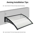 thumbnail image 6 of Yescom 39"X29" Window Awning Door Canopy Polycarbonate Anti-UV30+ Cover Outdoor Rain Snow Protection Patio White Board, 6 of 8