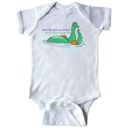 

Inktastic Loch Nessie When Life Gives You Lemons Sipping Tea Gift Baby Boy or Baby Girl Bodysuit