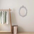 thumbnail image 3 of Simon's Shop 18'' Distressed White Mirror for Wall Oval Framed Mirror Makeup Mirror, Vintage Room Decor, 3 of 5