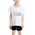 thumbnail image 3 of Girls Summer Tops Size 7/8 Short Sleeve Heart Graphic Tees Loose Fit Cotton Cute Blouses Fashion Casual Going Out Outfits, White, 12 Years, 3 of 7