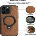 thumbnail image 4 of Designed for  14 Pro Max Leather Case [Compatible with Mag-Safe] with Stand  Shockproof Back Slim Protective Phone Case for Men Women  6.7”, 4 of 6
