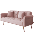thumbnail image 4 of PAPROOS Pink Sofa Sleeper Couch, Loveseat Sofa with Pillows, Comfy Upholstered Deep Seat Sofa for Bedroom,Living Room,Apartment,Office,Dorm, 4 of 6
