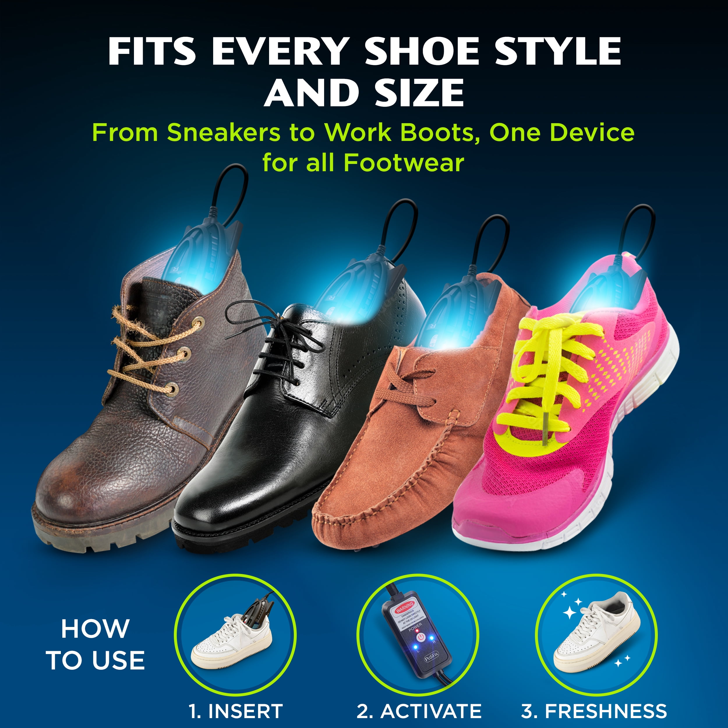 ShoeZap UV Shoe Sanitizer, 15-Minute Germicidal Disinfectant