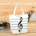 thumbnail image 3 of Bolso tote de lona con símbolos musicales de moda, bolso de hombro, bolso de compras, regalo (blanco), 3 of 5