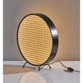 thumbnail image 3 of Adesso AtWood Base Table Lantern, Black, Plastic Webbed Rattan Shade, 3 of 8
