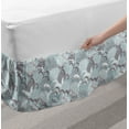 thumbnail image 2 of Floral Bed Skirt, Soft Toned Spring Petals Ornamental Eco Shabby Form Herbs Classic Print, Elastic Bedskirt Dust Ruffle Wrap Around for Bedding Decor, 4 Sizes, Taupe Baby Blue White, by Ambesonne, 2 of 2