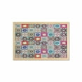thumbnail image 1 of Moroccan Wall Art with Frame, Arrangement of Ceramic Mosaic Tiles and with Mathematical Geometric, Printed Fabric Poster for Bathroom Living Room, 35" x 23", Multicolor, by Ambesonne, 1 of 2