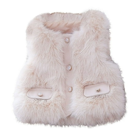 

Toddler Coats Outdoor Jackets Baby Girls Clothes Fall Fashionable Winter Kids Collar Warm Woolen Vest Baby Casual Outerwear Lightweight Cute Dust Coat For Kids Children s Outfits 4 Years-5 Years